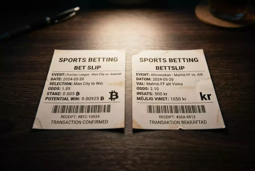 Bitcoin odds jämförelse mellan krypto och svenska spelbolag