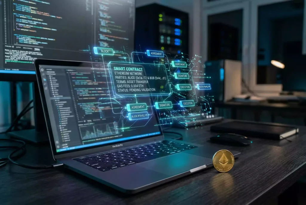 Smart contracts gambling med automatiska utbetalningar på blockkedjan